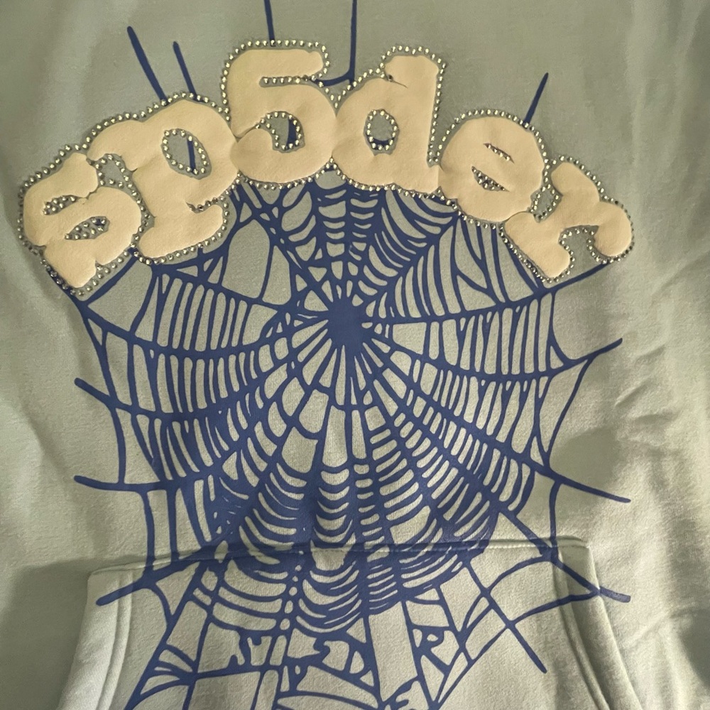 Sp5der hoodie Skyblue